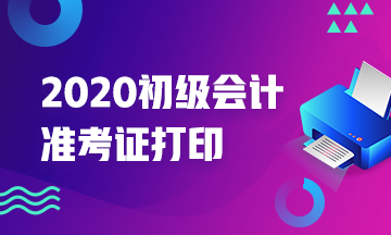 广西什么时候可以打印2020年初级会计准考证？